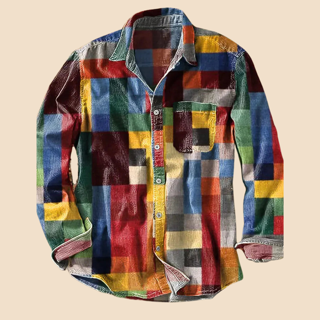 MAURICE | VINTAGE LONG-SLEEVE SHIRT WITH RAINBOW PATTERN