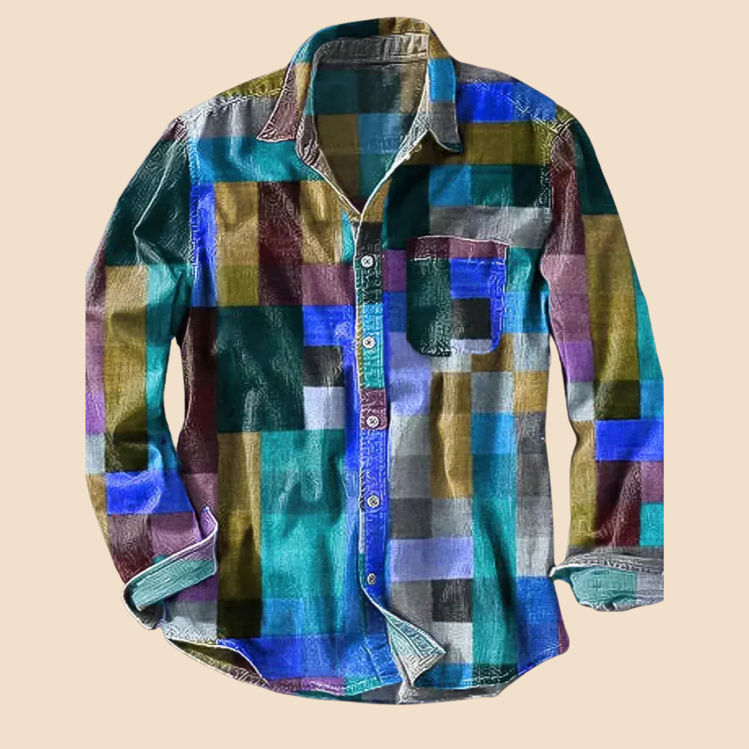 MAURICE | VINTAGE LONG-SLEEVE SHIRT WITH RAINBOW PATTERN