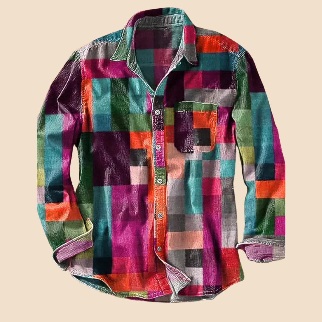 MAURICE | VINTAGE LONG-SLEEVE SHIRT WITH RAINBOW PATTERN