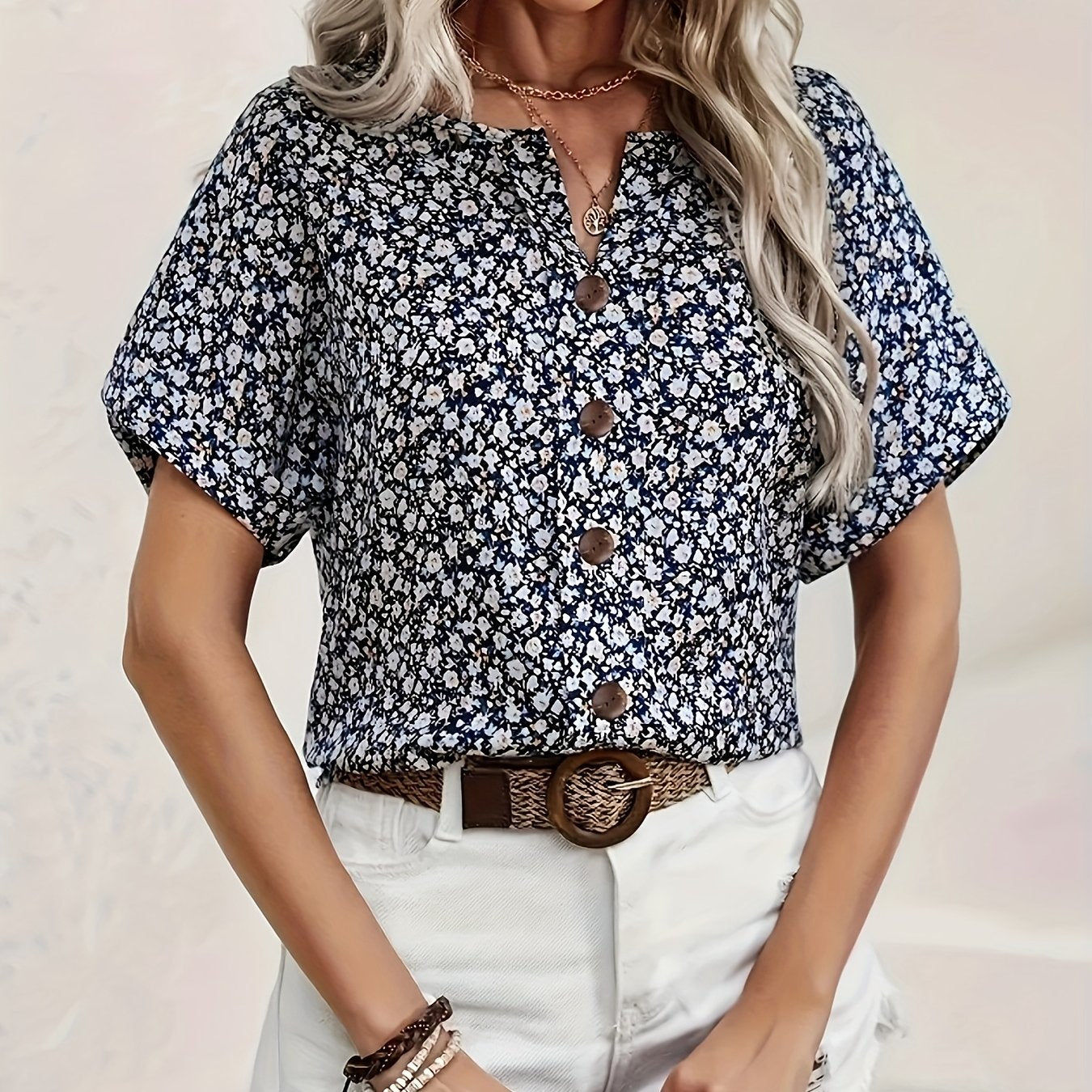 MAIKA | FLORAL BUTTON-UP BLOUSE