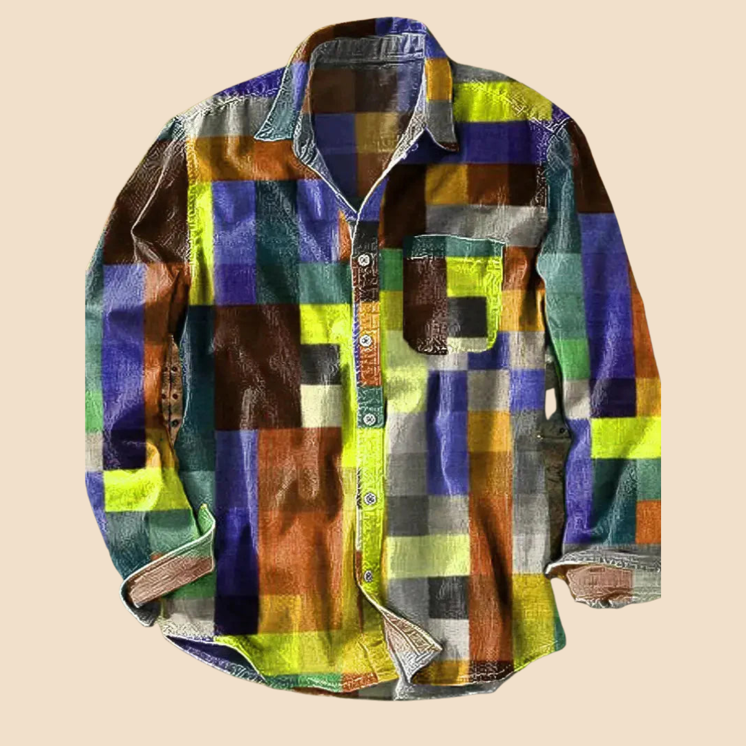 MAURICE | VINTAGE LONG-SLEEVE SHIRT WITH RAINBOW PATTERN