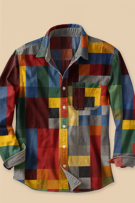 MAURICE | VINTAGE LONG-SLEEVE SHIRT WITH RAINBOW PATTERN