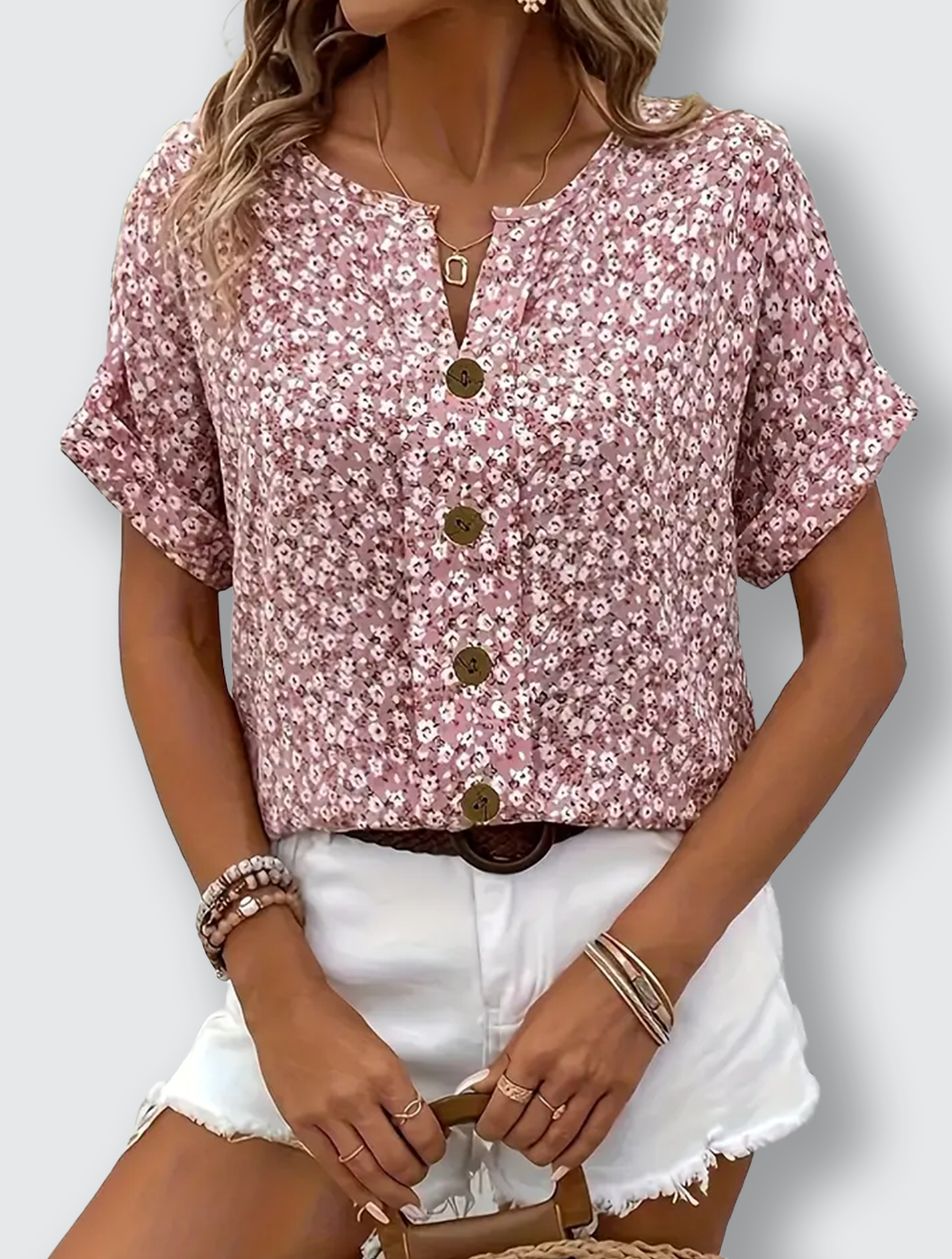 MAIKA | FLORAL BUTTON-UP BLOUSE